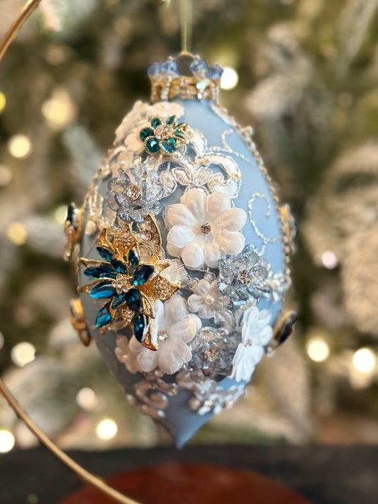 MARK ROBERTS - Blue Kings Jewel Finial Ornament 36-61496