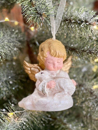 BETHANY LOWE NATURE'S ANGEL WITH LAMB ORNAMENT TD6806