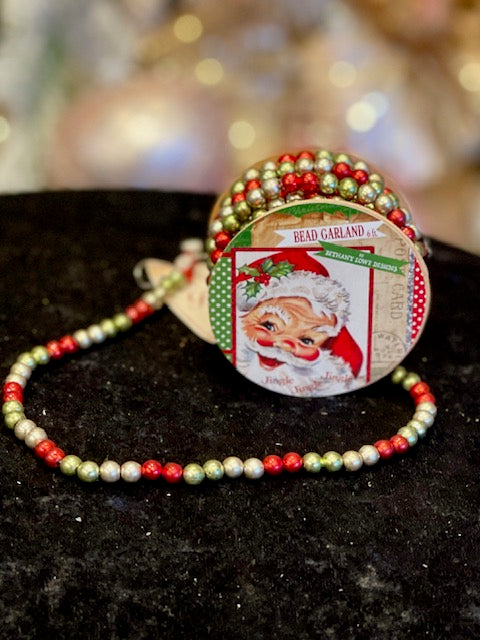 BETHANY LOWE MERRY & BRIGHT MINI BEAD GARLAND 6FT SN7534