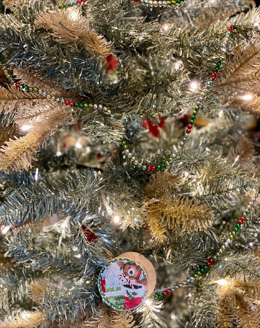 BETHANY LOWE MERRY & BRIGHT MINI BEAD GARLAND 6FT SN7534