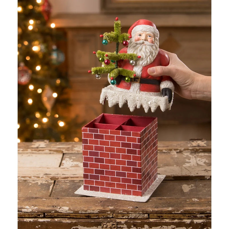 BETHANY LOWE VINTAGE SANTA IN CHIMNEY BOX TJ1319