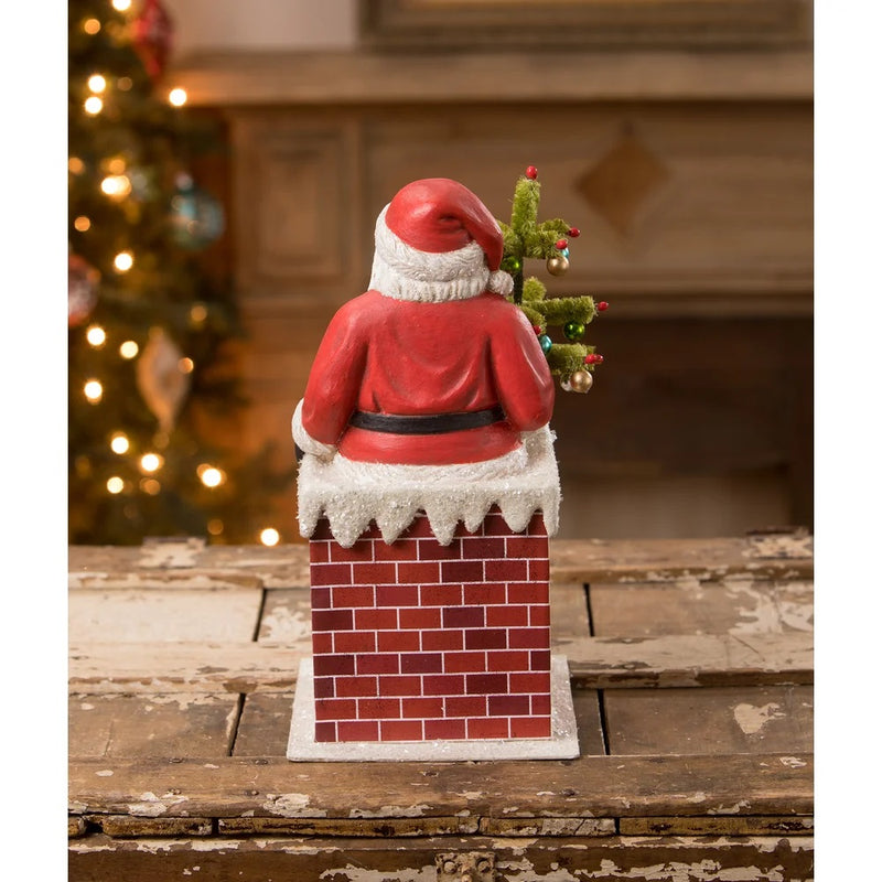 BETHANY LOWE VINTAGE SANTA IN CHIMNEY BOX TJ1319