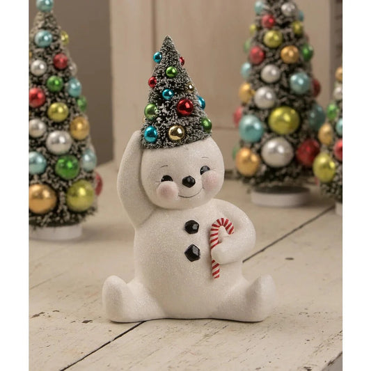 BETHANY LOWE RETRO CANDY CANE SNOWMAN WITH TREE TL1358