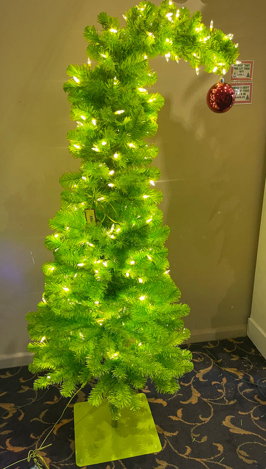GRINCH GREEN PRE LIT 4FT BENT OVER TREE HZG4 (BULKY ITEM EXTRA POST)