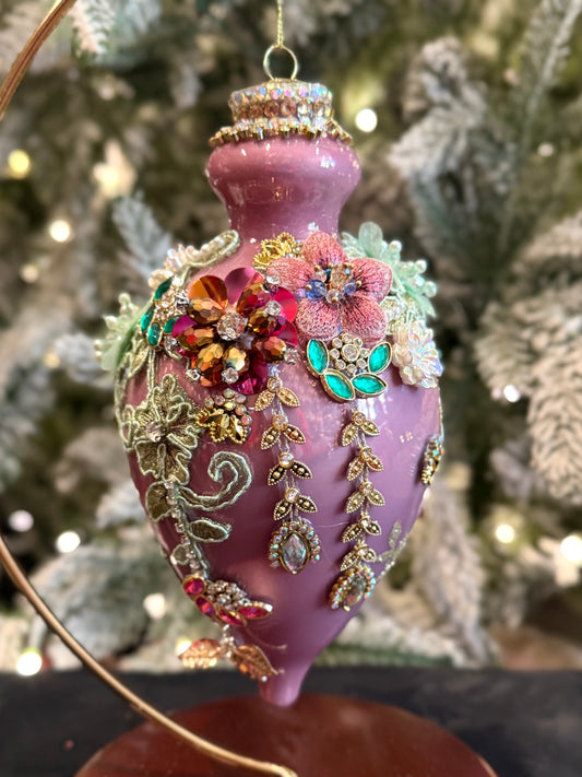 MARK ROBERTS - Mauve Kings Jewel Fancy Finial Ornament 36-61504