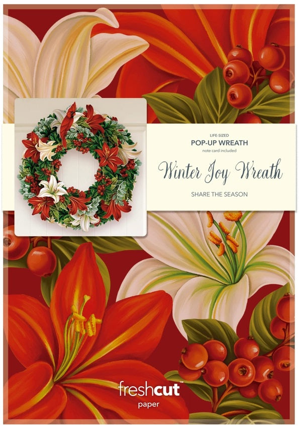 WINTER JOY WREATH POP UP CHRISTMAS CARD