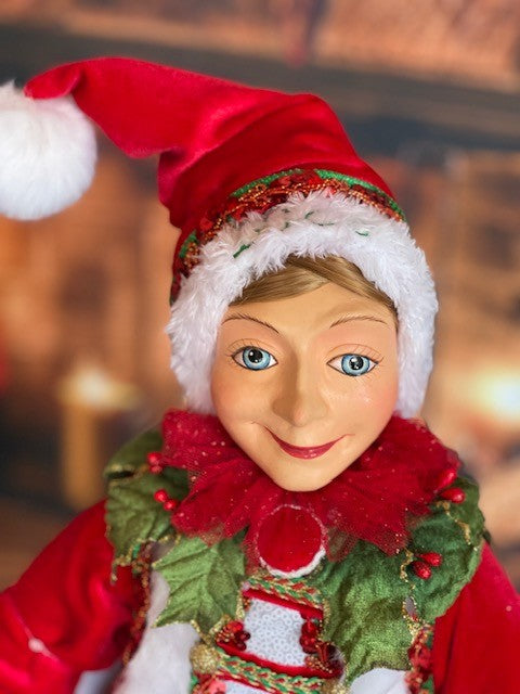 KATHERINE'S COLLECTION SANTA CLAUS IS COMING TO TOWN - 26" NICE DOLL