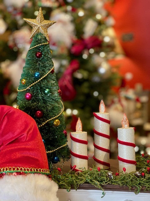 SANTA CLAUS IS COMING TO TOWN - 36" SANTA COMING OUT FIREPLACE TREETOPPER/TABLE PIECE 28-128173