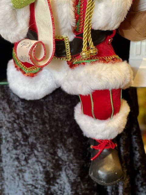 SANTA CLAUS IS COMING TO TOWN - 36" SANTA COMING OUT FIREPLACE TREETOPPER/TABLE PIECE 28-128173