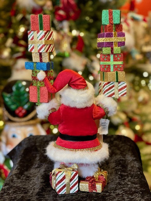 SANTA CLAUS IS COMING TO TOWN - 17.25" SANTA CANDLE HOLDER