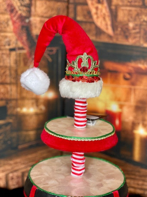 KATHERINE'S COLLECTION SANTA CLAUS IS COMING TO TOWN - 27.5" SANTA BOOT TIERED TRAY