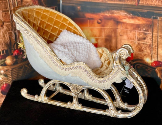 KATHERINE'S COLLECTION - 17INCH COMFORT & JOY SLEIGH WITH FAUX FUR BLANKET 28-228647