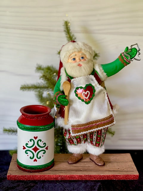 KATHERINE'S COLLECTION - SEASONED GREETINGS - SANTA WITH UTENSIL CANNISTER 28-328733
