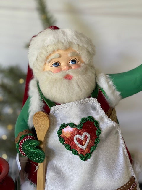 KATHERINE'S COLLECTION - SEASONED GREETINGS - SANTA WITH UTENSIL CANNISTER 28-328733