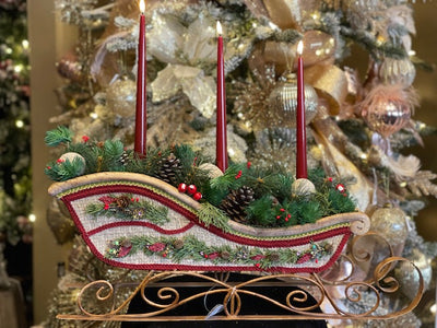 KATHERINE'S COLLECTION - NORTH COUNTRY SLEIGH CANDLE HOLDER 28-428265