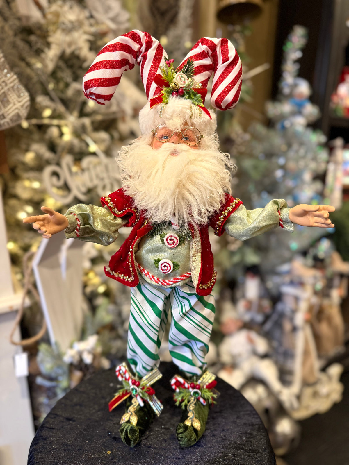 MARK ROBERTS - Medium North Pole Candy Cane Elf 51-64130