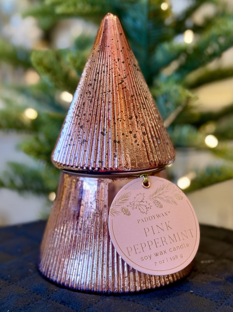 PADDYWAX - PINK MERCURY GLASS STACKED TREE CANDLE CFST0706AU