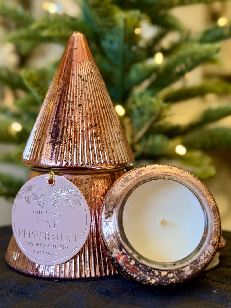 PADDYWAX - PINK MERCURY GLASS STACKED TREE CANDLE CFST0706AU