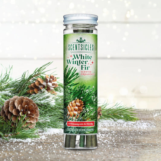 SCENTSICLES WHITE WINTER FIR SCENTED CHRISTMAS TREE DECORATIONS