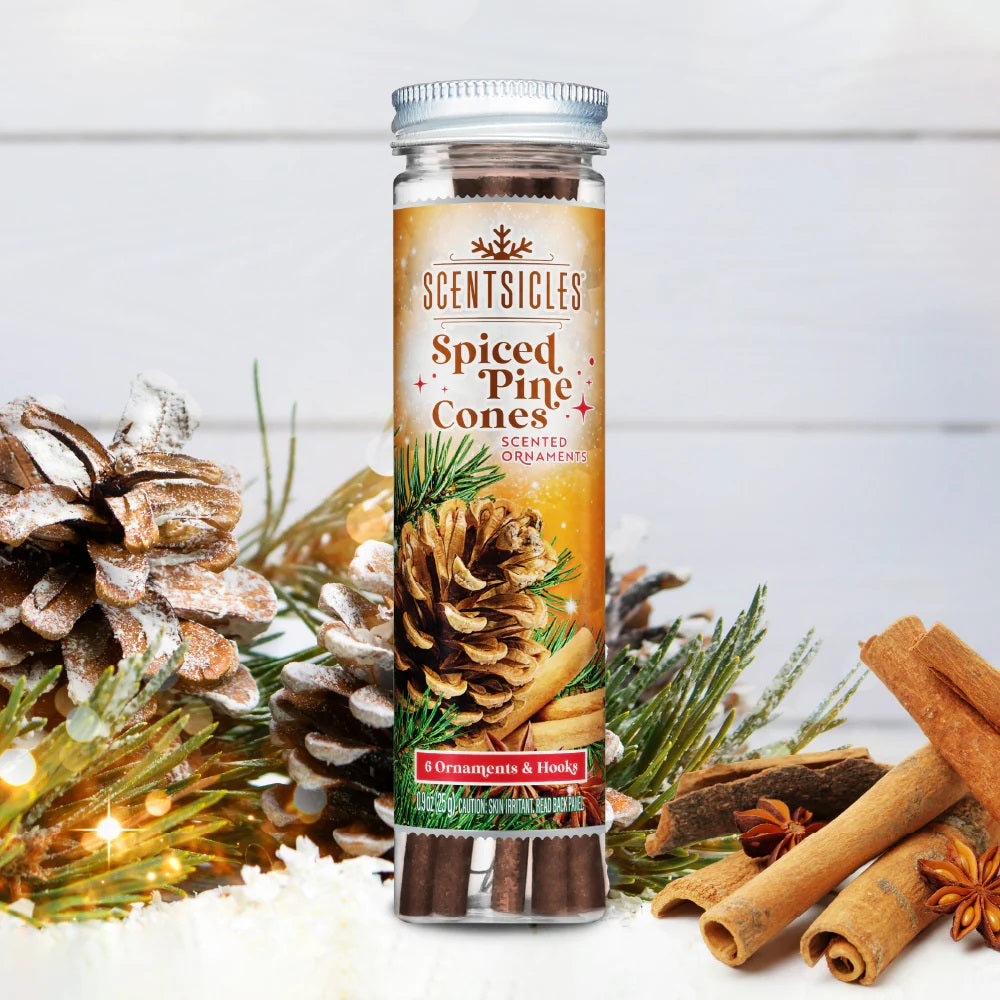 SCENTSICLES SPICED PINECONES SCENTED CHRISTMAS TREE DECORATIONS