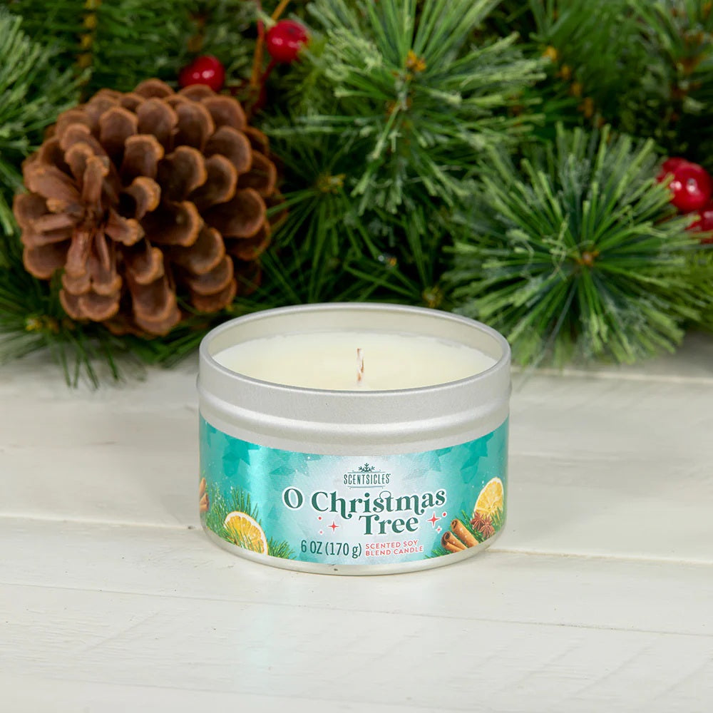 SCENTSICLE CANDLE TIN - O CHRISTMAS TREE