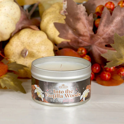 SCENTSICLE CANDLE TIN - INTO THE VANILLA WOODS