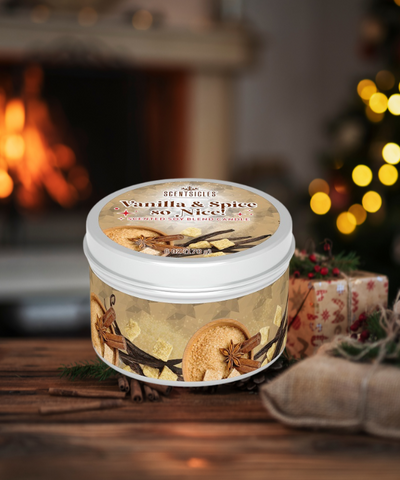 SCENTSICLES CANDLE TIN - VANILLA & SPICE, SO NICE