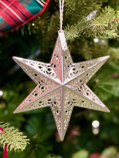 SCENTSICLES WHITE WINTER FIR SCENTED SILVER STAR ORNAMENT