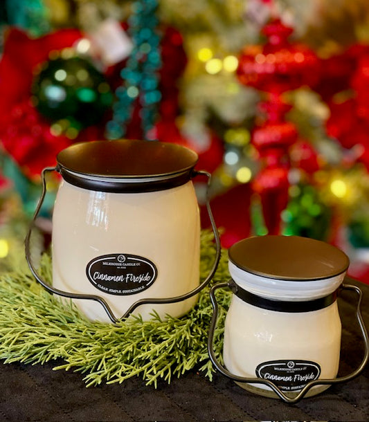 MILKHOUSE CANDLES BUTTER JAR MEDIUM - CINNAMON FIRESIDE