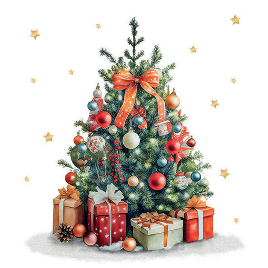 DECORATED CHRISTMAS TREE 20 PACK LUNCHEON NAPKINS 33319175