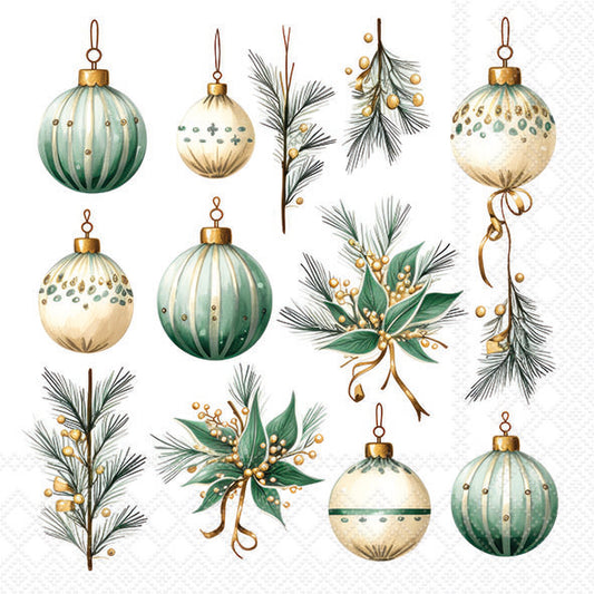 GREEN HANGING DECORATIONS 20 PACK LUNCHEON NAPKINS 33319985
