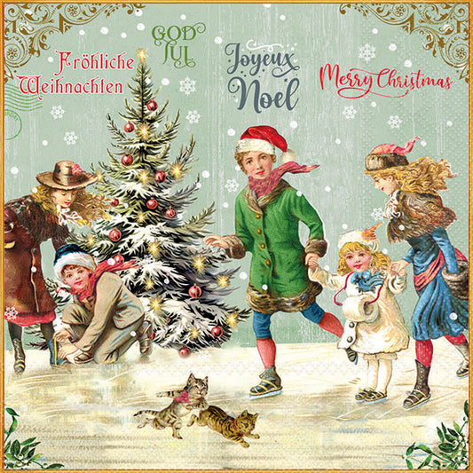 VICTORIAN CHRISTMAS ON ICE 20 PACK LUNCHEON NAPKINS 33320121