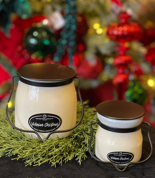 MILKHOUSE CANDLES BUTTER JAR MEDIUM - VICTORIAN CHRISTMAS