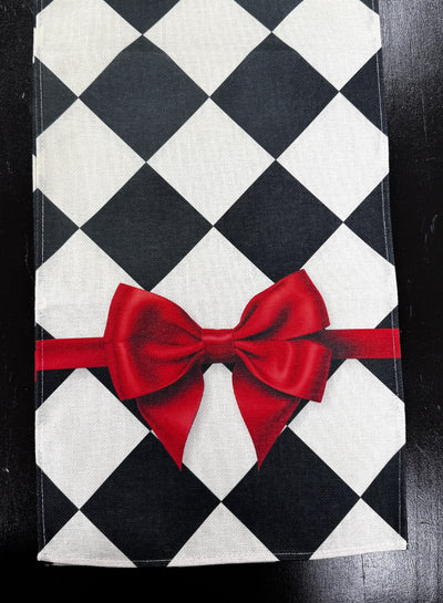 HARLEQUIN RED BOW TABLE RUNNER RBB056