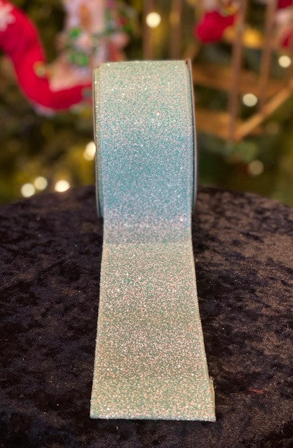 FROSTED AQUA GLITTER RIBBON 289280