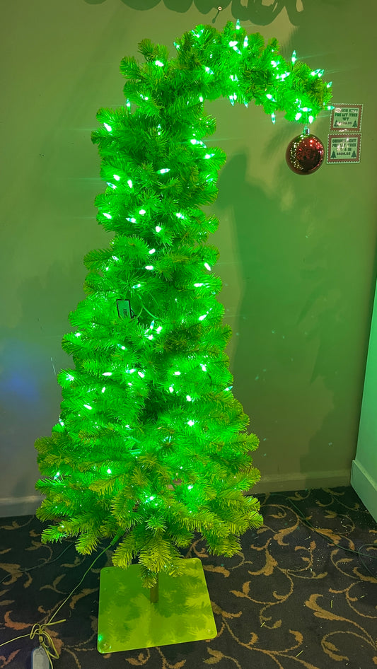 GRINCH GREEN PRE LIT 4FT BENT OVER TREE HZG4 (BULKY ITEM EXTRA POST)