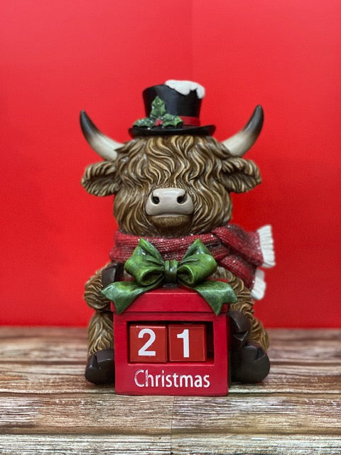 CHRISTMAS HIGHLAND COW COUNTDOWN TO CHRISTMAS 27600