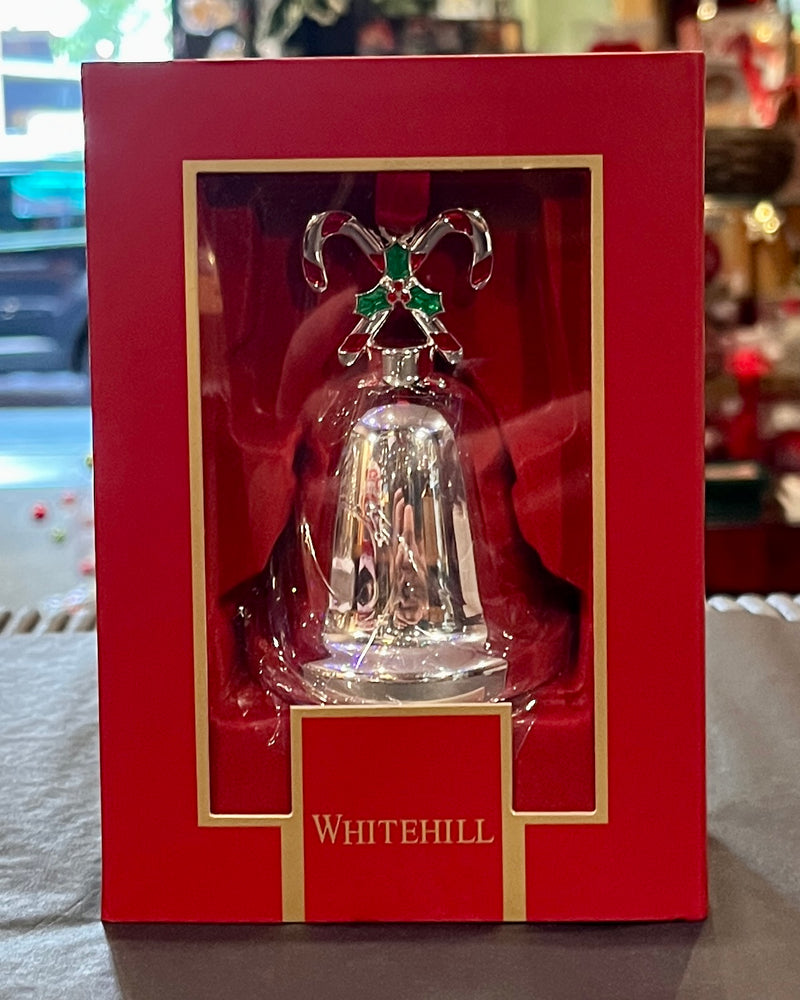 SILVER PLATED BELL WITH CANDY CANE IN GIFT BOX WP4065