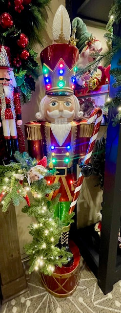 LARGE RESIN NUTCRACKER WITH LED MULTI LIGHTS 60" 24746P (PICK UP IN STORE ONLY)