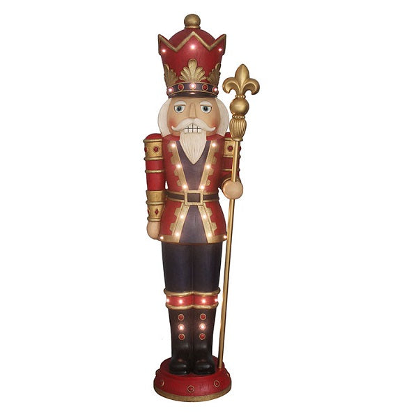 LARGE RESIN MUSICAL SOLIDER NUTCRACKER WITH WARM LED LIGHTS 60" 24751P (PICK UP IN STORE ONLY)