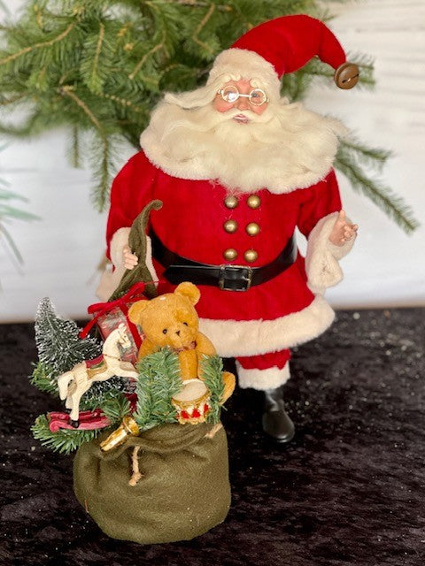VINTAGE SANTA WITH GIFT BAG X1368