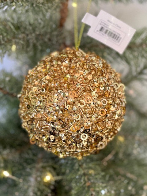 GOLD GLITTER ROUND ORNAMENT X1746GO
