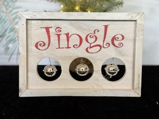 FARMHOUSE JINGLE WOOD SIGN WITH BELLS X1798