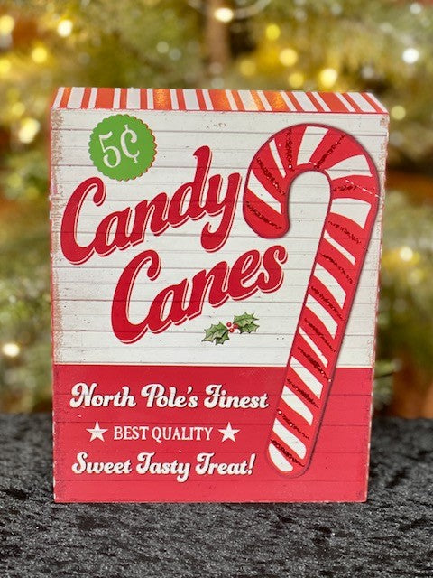CANDY CANE SMALL BOX SIGN X2125