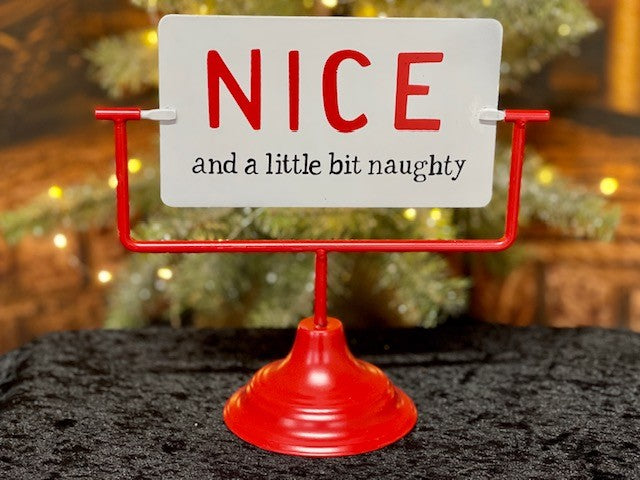 NAUGHTY/NICE SPINNING TABLETOP SIGN X2133
