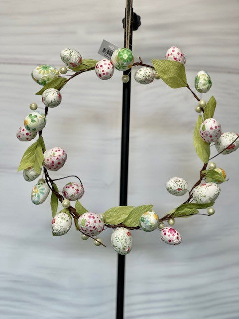 EASTER EGG, PEARL AND LEAF WREATH  E1169