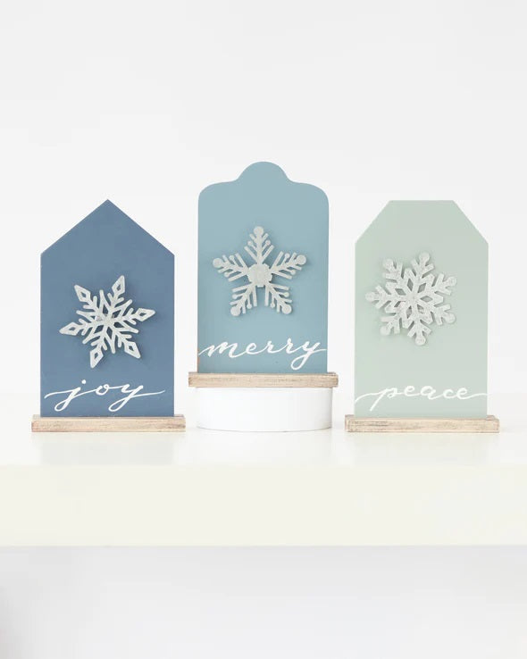 JOY SNOWFLAKE TABLE SIGN X2512