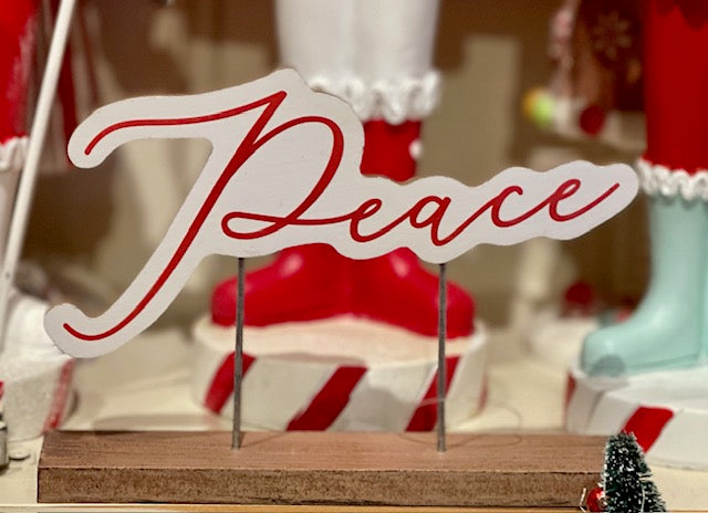 PEACE WORD TABLE SIGN X2558