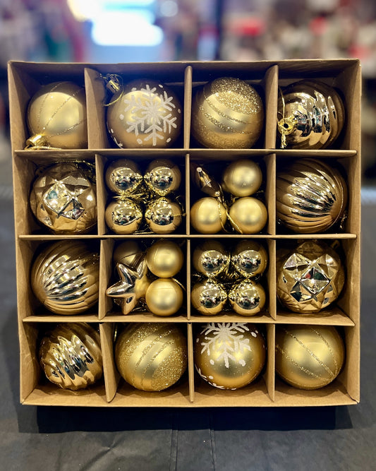GOLD ORNAMENTS BOXED ASSORTMENT X2755GO