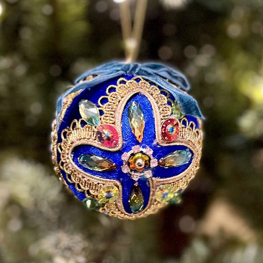 CROWN JEWEL BLUE/GREEN HANGING ORNAMENT X2822BLGR